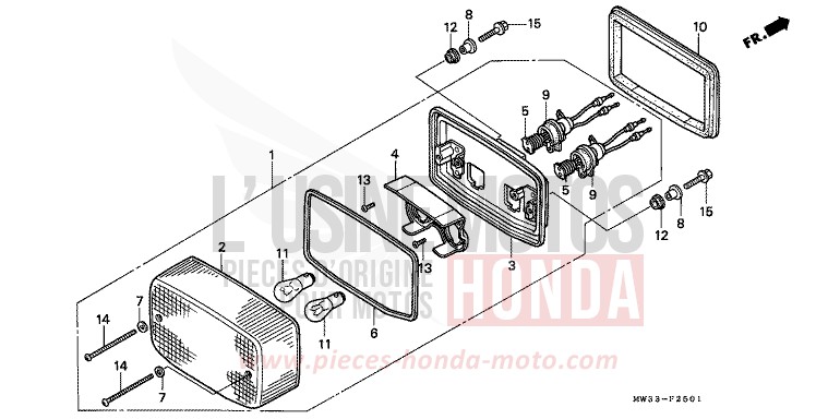 FEU ARRIERE (CB750F2) de CB Seven Fifty CANDY ANDROMEDA RED-U (R131) 1996